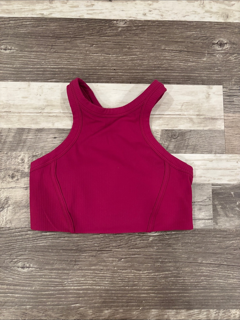 lululemon athletica Ribbed High-Neck Crop Top - Magenta